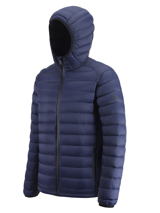 Куртка мужская гибридная стёганая с капюшоном с графеновой подкладкой темно-синего цвета 9621_1TS