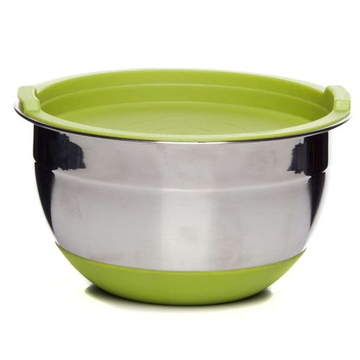 Миска стальная с крышкой MIX 16х9.5см 1.4л зеленая - Attribute фото 4
