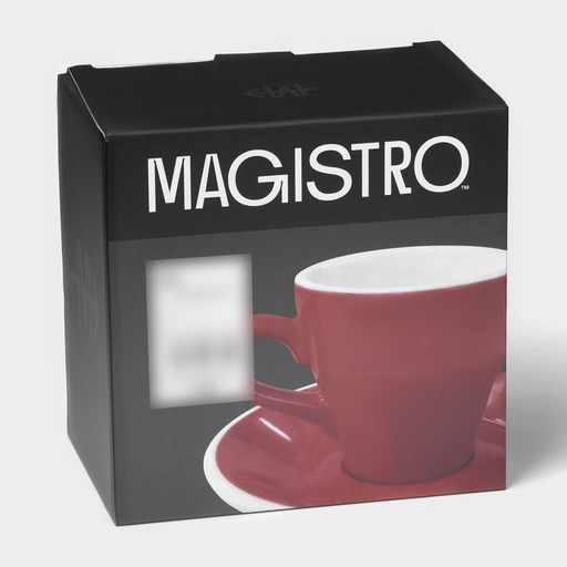 Кофейная пара фарфоровая Magistro Coffee time, 2 предмета: чашка 280 мл, блюдце d=15,5 см, цвет красный  фото 9