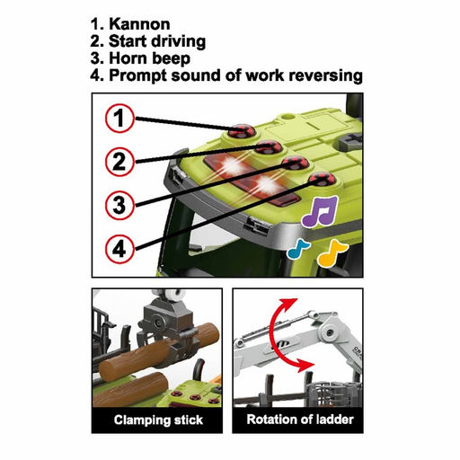 Конструктор винтовой Лесопогрузчик, свет, звук, инерция, 76 деталей - Simaland фото 11