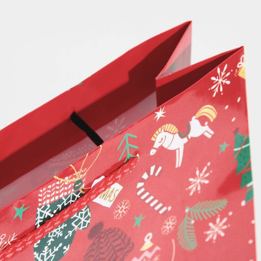 Пакет подарочный новогодний ламинированный «Счастья», MS 18×23×8 см