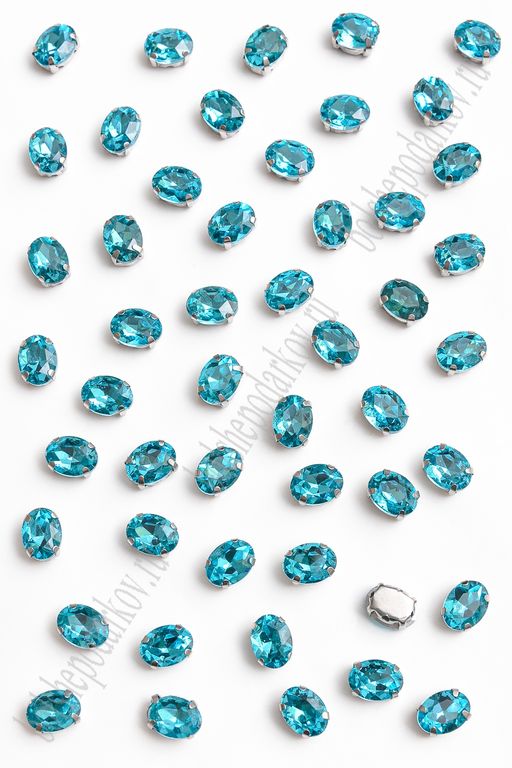 Стразы пришивные 8*6 мм "Овал" (50 шт) SF-7053, голубой №12