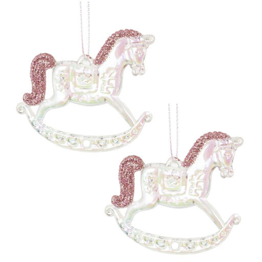 Набор из 2шт Украшение новогоднее "Лошадка", L5,5 W0,5 H4,5 см