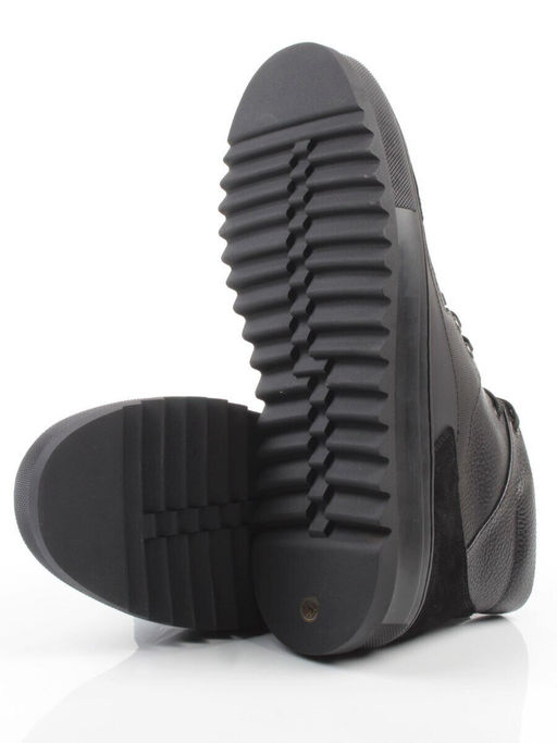 05-B203B-1M-A BLACK Ботинки зимние мужские (натуральная кожа, натуральный мех)