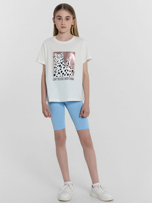 Футболка для девочек мультипак (2 шт.) белая и в черно-белую полоску - Mark formelle фото 3