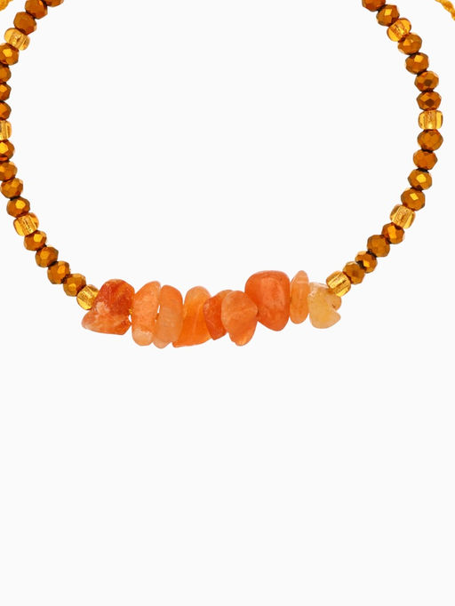 Браслет, длина 16 см, янтарный, золотой