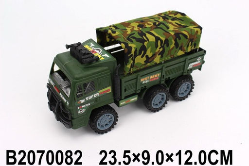 Грузовик инерц. "Военный" тентованный (2070082) в пакете 23,5*9*12см