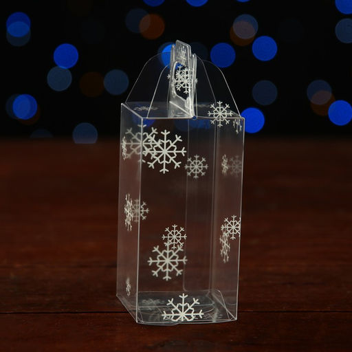 Цена за 5 шт. Складная коробка из PVC 4 x 4 x 8 см Праздничное настроение - UPAK LAND фото 2