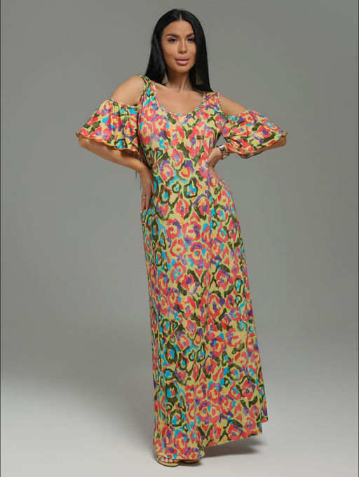 Ялта платье женское (леопард салатовый)