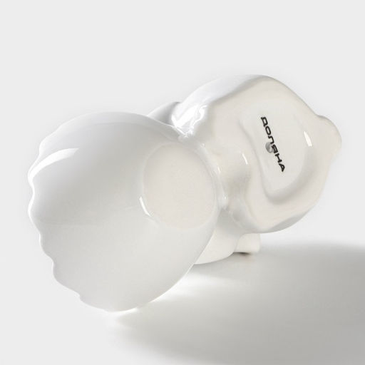 Подставка для яйца Доляна «Зайка в золотом», 11×6×8 см, белая