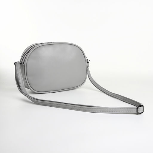 Сумка женская кросс-боди на молнии, 19×7×15 см, в клетку, серая