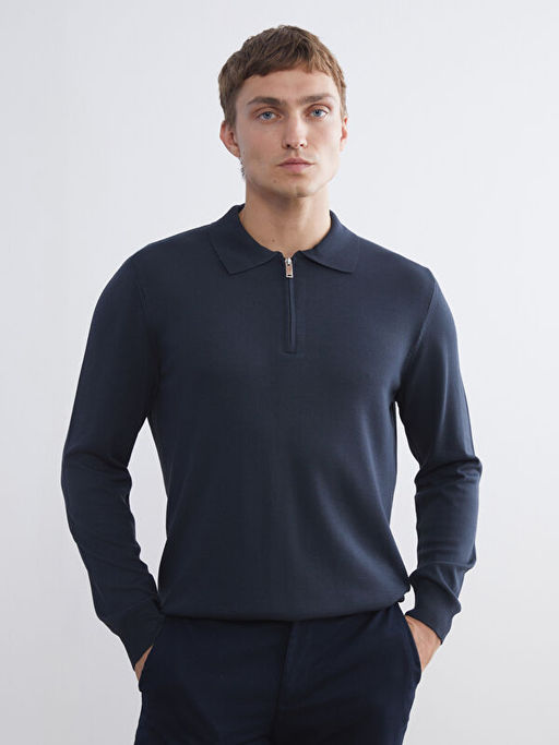 Polo Yaka Erkek Triko Kazak