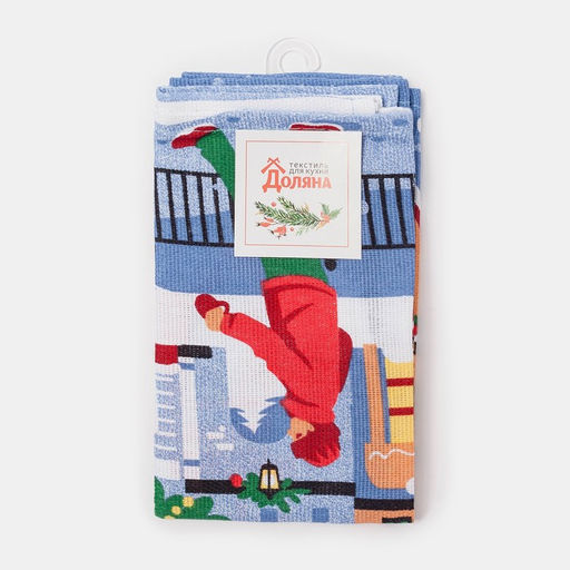 Полотенце кухонное Праздник в городе 35х60см, 160 г/м2 - Доляна фото 5