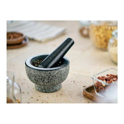 Ступка с пестиком из натурального камня Walmer Granite, 13 см, цвет серый  фото 4