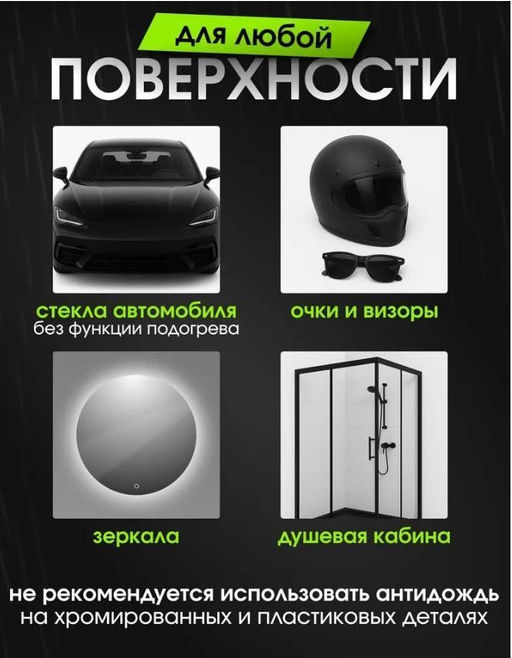 Губка антидождь с раствором для мытья стекол и зеркал автомобиля. Обезжириватель универсальный для машин и ванной. Губка для хрома, тонировки и окон - Super bat фото 4