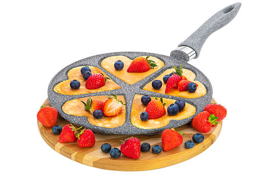 Сковорода для оладий 26 см ГАРМОНИЯ ВКУСА Серый мрамор сердце н/р, 48*27*5,5 см - Elan gallery фото 3