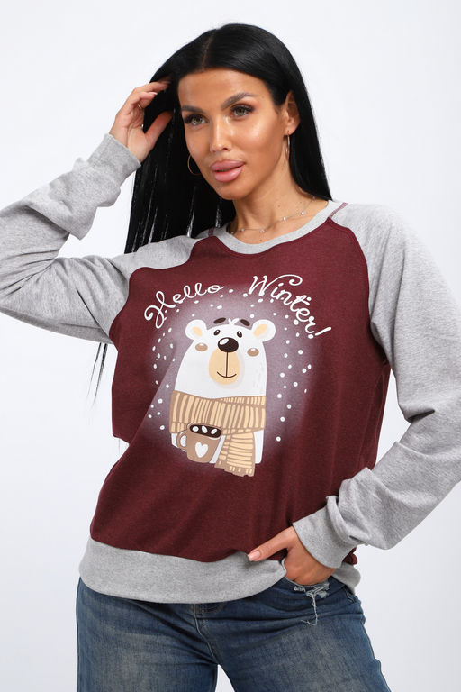 Свитшот женский из футера Гамми бордовый