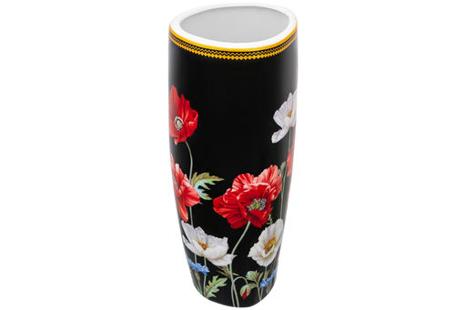 Ваза 1,5 л 12,5*9,5*22 см Маки на черном NEW BONE CHINA - Elan gallery фото 6