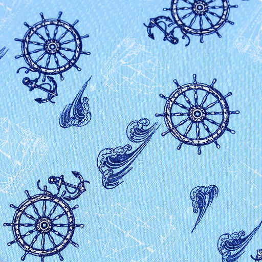 "Морское путешествие" Скатерть рогожка 120х145см, 191г/м2, хлопок 100%, "Домашняя мода" (Россия)