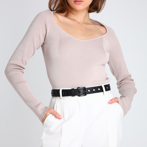 Ремень женский, ширина 3 см, люверсы, пряжка металл, винт, цвет чёрный - Simaland фото 3