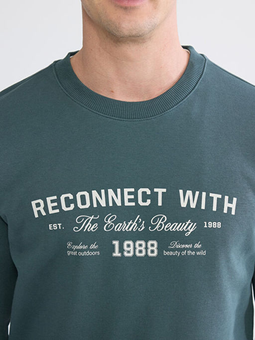 Bisiklet Yaka Erkek Kal?n Sweatshirt