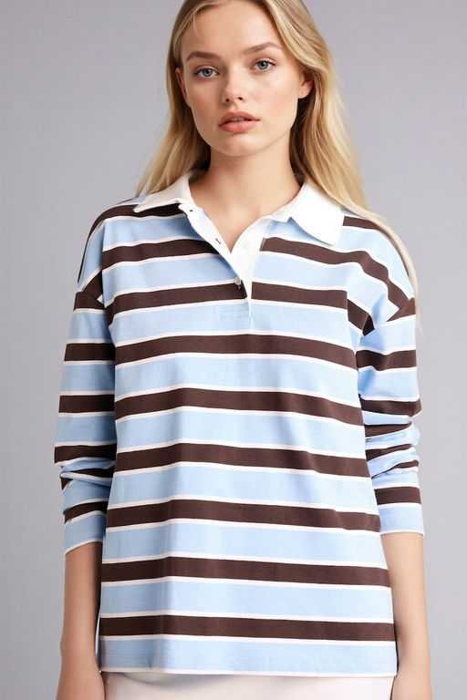 %100 Pamuk Loose F_t Polo Yaka Sweatshirt - Defacto фото 5