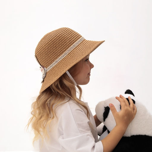 Шляпа для девочки MINAKU «Зайка», коричневая, размер 52 (3-5 лет)