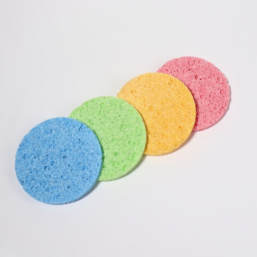 Цена за 6 шт. Спонж для умывания «Мягкость», d=7.5 см, МИКС