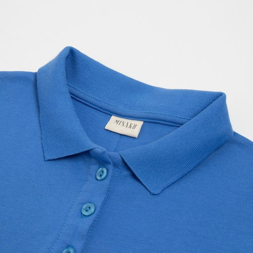 Футболка поло женская MINAKU: Basic line, васильковая, размер 44