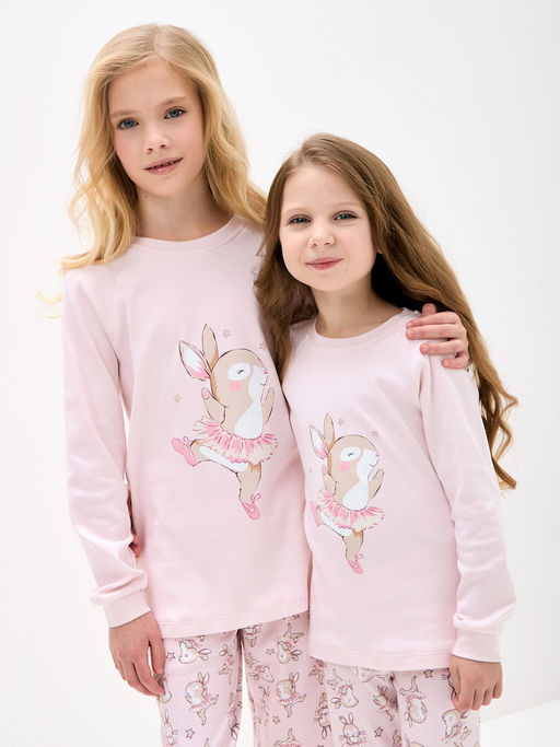 Нежно-розовая пижама для девочки с принтом - Kogankids фото 18