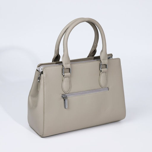 Сумка-тоут на молнии, наружный карман, цвет светло-серый - Simaland фото 2