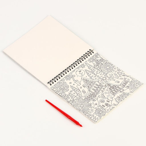 Блокнот гравюра-раскраска Эстетика Нового года, 19 х 19см - Школа талантов фото 4