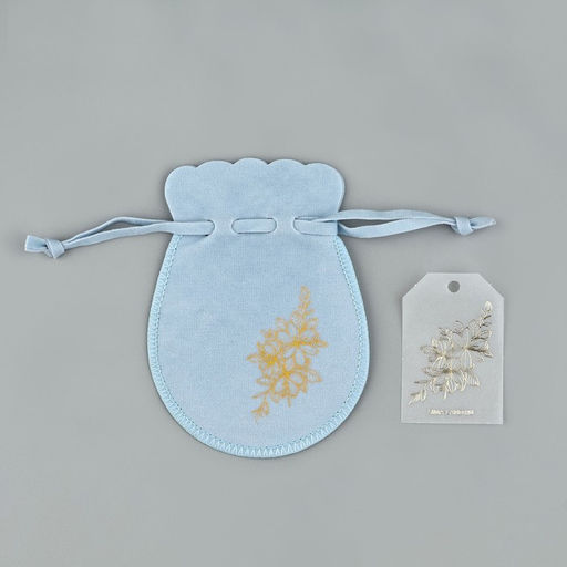 Цена за 5 шт. Мешочек подарочный замшевый «Цветы», тиснение