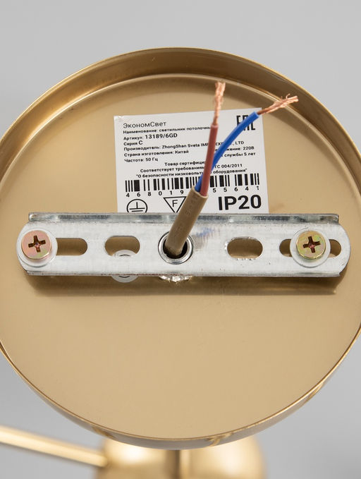 Люстра 13189/6GD, 6х40Вт, E27, 50х50х61 см