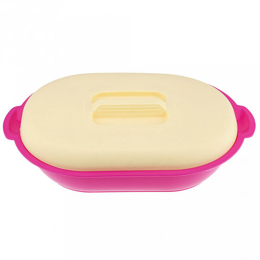 Хлебница пластмассовый 36х24х10см, с крышкой, полипропилен, цвета микс (Россия)