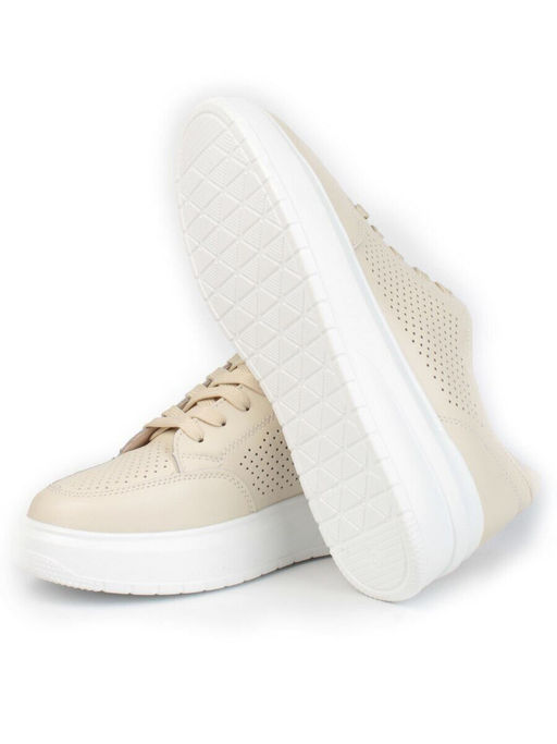 05-HY14-1D BEIGE Кроссовки женские (натуральная кожа)