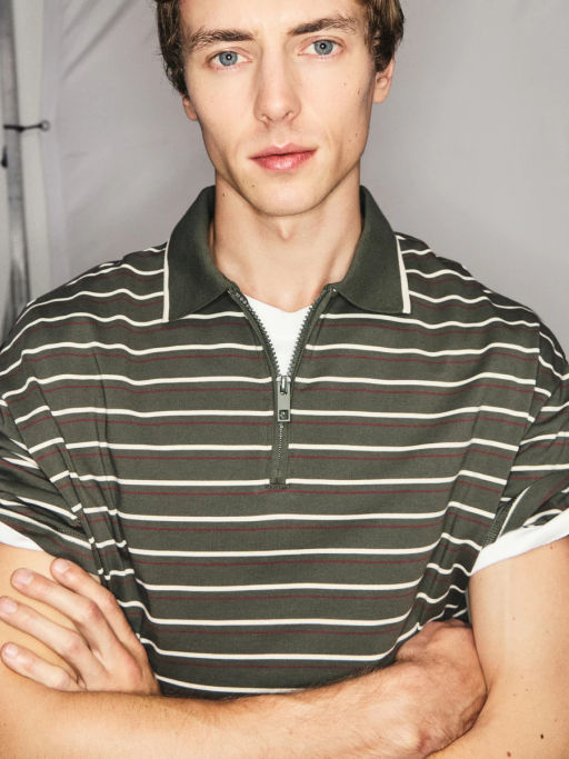 Футболка на молнии в полоску / Zarina