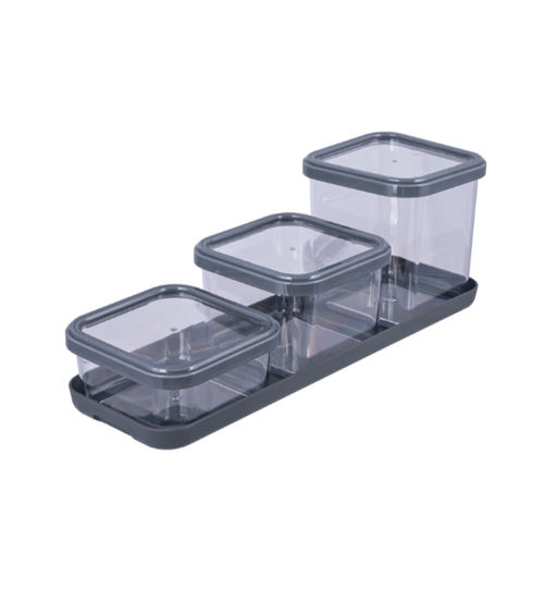 Набор для сыпучих 3шт Cubbo Scandi (0,4+0,6+0,9л) (серый) - Полимербыт фото 2