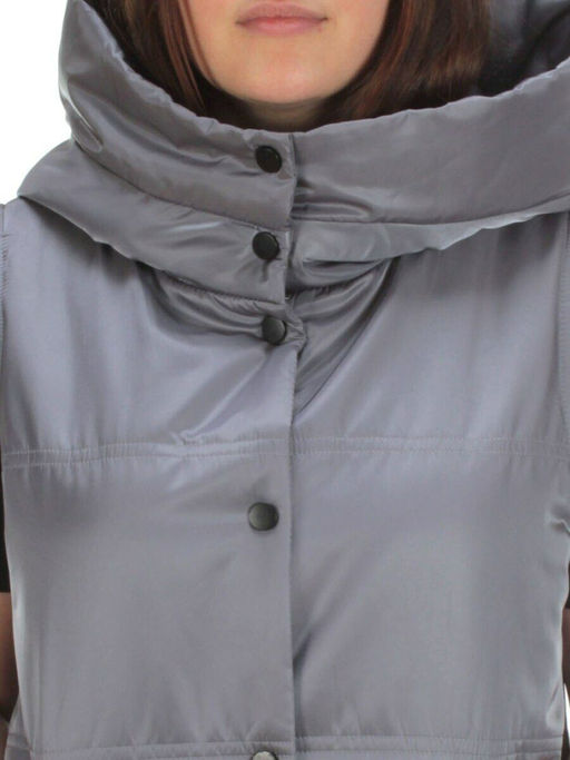 M006 GRAY Жилет женский демисезонный (100 гр. синтепон) - Фабричный китай фото 10