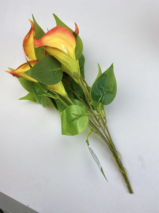 Калла оранжевая, 5 бутонов 35см, ЭКО силикон - Aopen фото 3