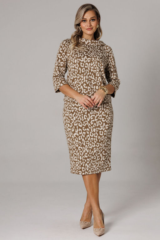 Костюм Anastasia 1303 кофейный (анималистический принт)