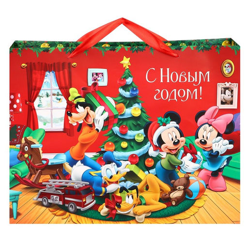Пакет ламинат горизонтальный С Новым годом!, 40х31х11,5 см, Микки Маус и его друзья - Disney фото 4