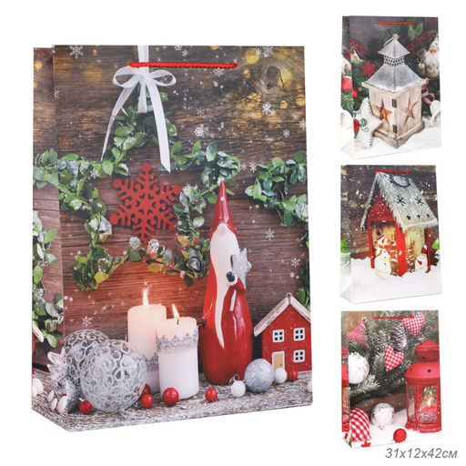 Цена за 12 шт. Пакет подарочный 31х42х12см / 5383ХL /уп 12/300/Новый год - ГалеонТрейд фото 15