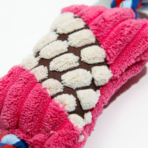 Игрушка мягкая для собак Особая кость на канате, с пищалкой, 25 см, микс цветов - Пижон фото 4