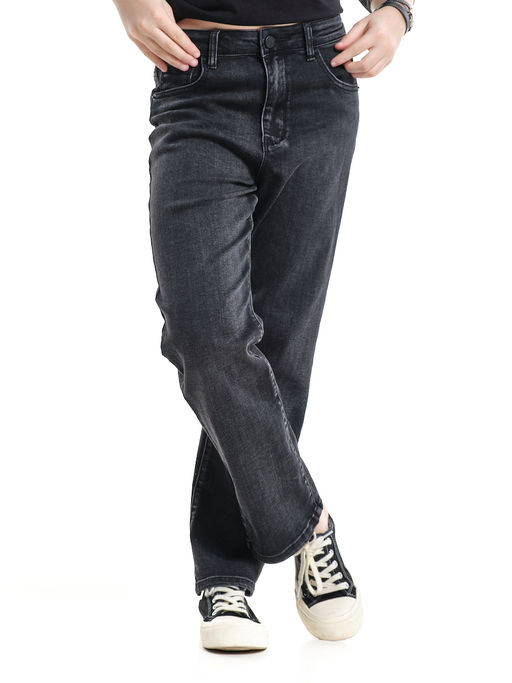 Джинсы чёрные для девочки 33-1095 черный - Mini maxi фото 4