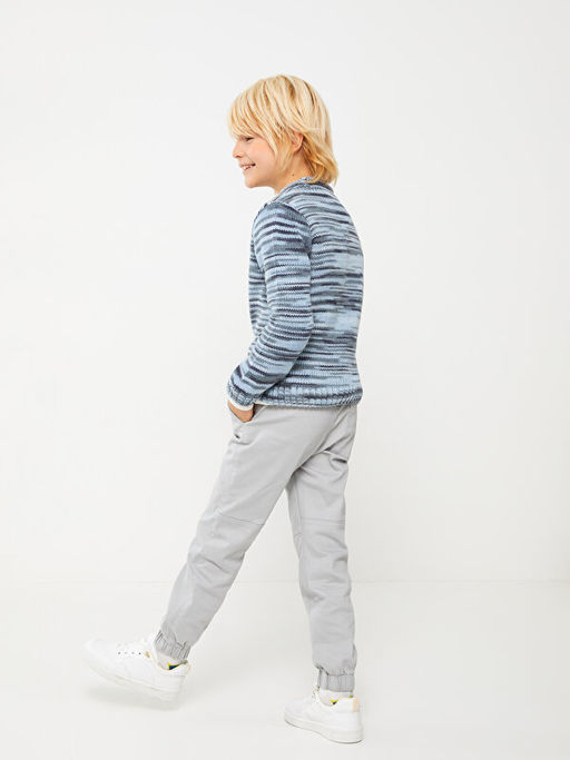 Beli Lastikli Bask?l? Gabardin Erkek ?ocuk Jogger Pantolon - Waikiki фото 2