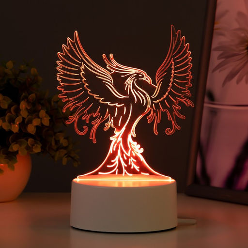 Светильник 3D RISALUX «Феникс», LED-ночник, RGB, от сети, 12×9.5×14.5 см