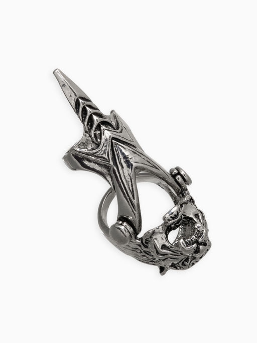 Кольцо Коготь тигр, цвет чернёное серебро, 20 размер