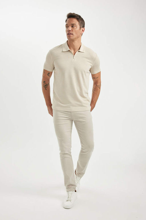 New Regular Fit Fermuarl? K?sa Kollu Basic Duz Polo Tisort - Defacto фото 6