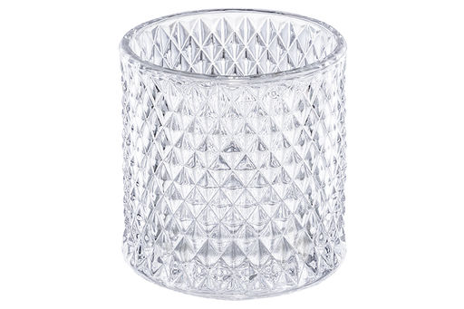 Банка д/хранения 550 мл 10,5*10,5*17,5 см с крышкой "Ромбики", прозрачный, стекло